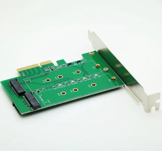 Alt view image 3 of 5 - M.2(NGFF) PCIe SSD to PCIe X4 Or SATA SSD to SATA Adapter Card