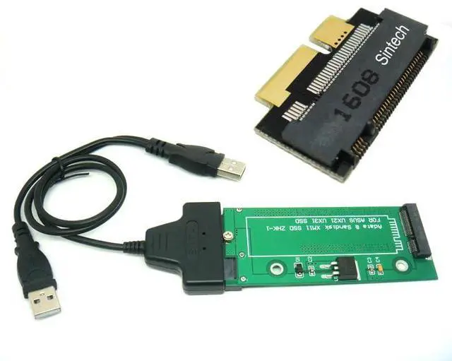 Main image of 18Pin to SATA Adapter Card with USB SATA Cable and M.2 SATA Card