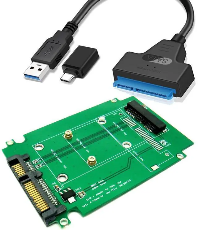 Main image of Mini PCI-e SATA SSD to SATA Adapter for Asus Eee PC 1000 S101 900 901 900A T91 SSD with USB SATA Cable