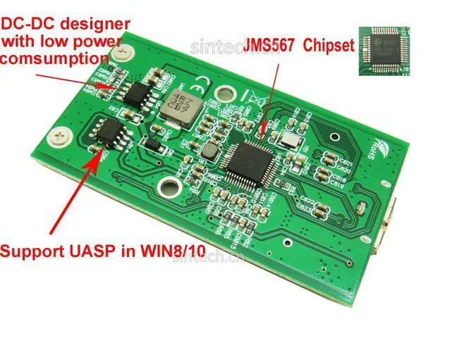 Alt view image 3 of 3 - USB 3.0 mSATA SATA 3 SSD Enclosure External Case Box ,Support Super Speed UASP JM567