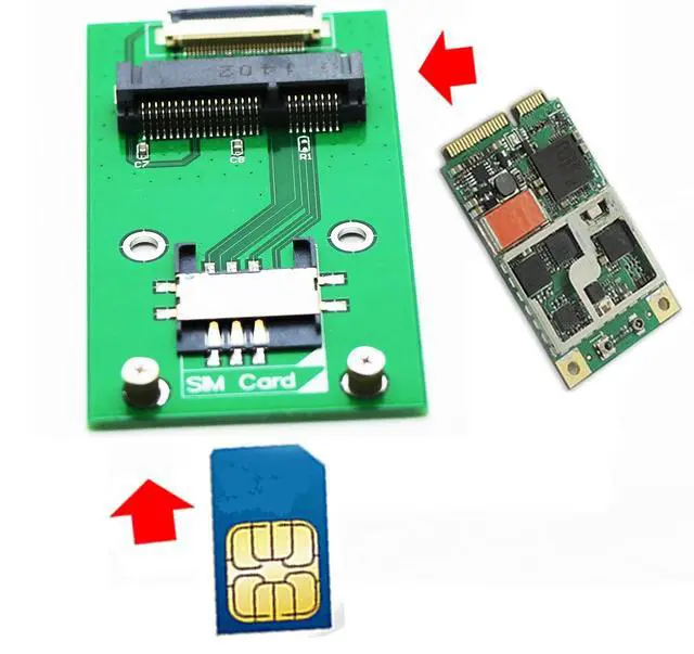 Alt view image 2 of 3 - Mini PCI-E Card to M.2(NGFF) Key A/E Cable with SIM Card Slot for WiFi/WWAN/LTE Module