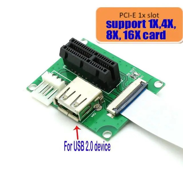 Alt view image 2 of 3 - PCI-E Express X1/UB to M.2 A/E Key Adapter Card with FPC Cable