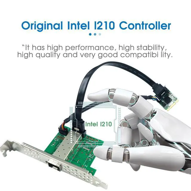 Alt view image 4 of 6 - M.2 B+M Key Single-Port 1G SFP Ethernet Network Adapter (1ntel I210)