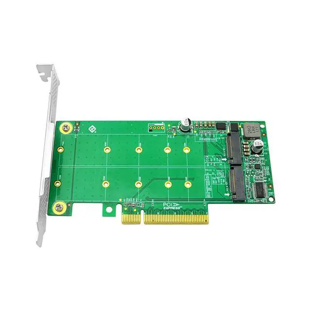 Alt view image 3 of 5 - PCIe x8 to 2-Port M.2 NVMe Adapter