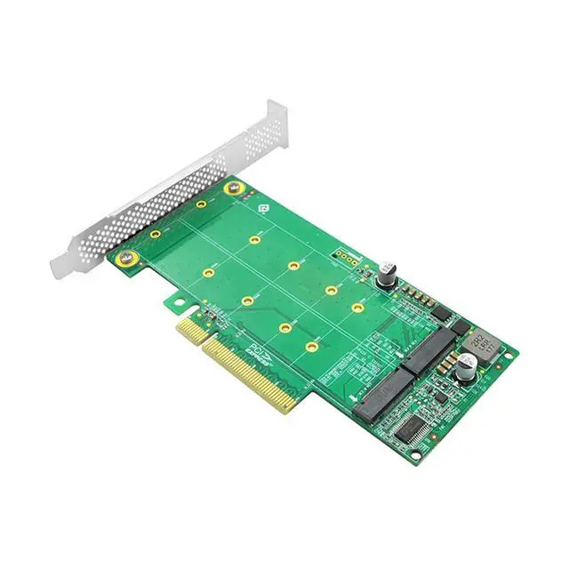Alt view image 2 of 5 - PCIe x8 to 2-Port M.2 NVMe Adapter