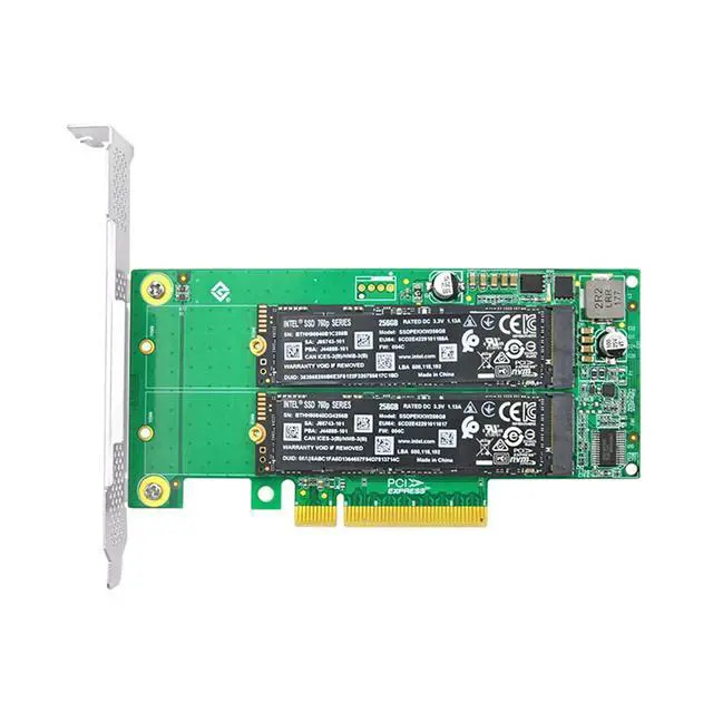 Alt view image 4 of 5 - PCIe x8 to 2-Port M.2 NVMe Adapter