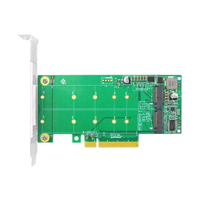Alt view image 5 of 5 - PCIe x8 to 2-Port M.2 NVMe Adapter