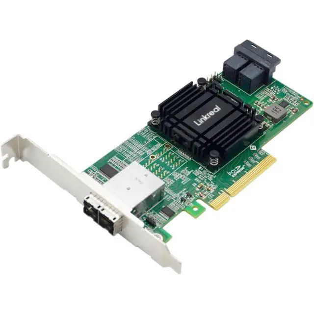 Alt view image 2 of 3 - PCIE 3.0 X8 Rotate 2 SFF-8643+External 2 SFF-8644 NVME Expansion Card