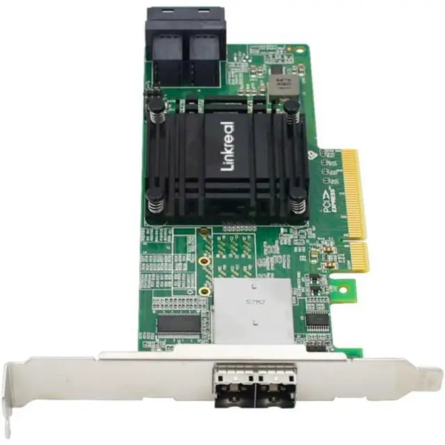 Alt view image 3 of 3 - PCIE 3.0 X8 Rotate 2 SFF-8643+External 2 SFF-8644 NVME Expansion Card