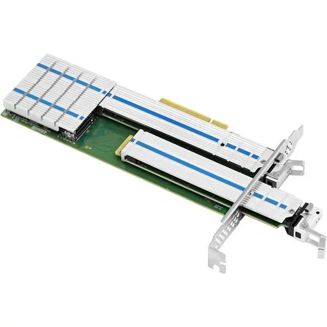 Alt view image 2 of 5 - PCle x8 to 2P M.2 NVMe Adapter(Marvel 88NR2241B0 Based)