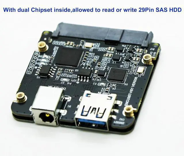 Alt view image 5 of 6 - SAS to USB 3.0 Adapter Card, USB 3.0 SAS SATA Hard Drive Enclosure Reader for 2.5 3.5 Inch HDD SSD with 12V/2A Power