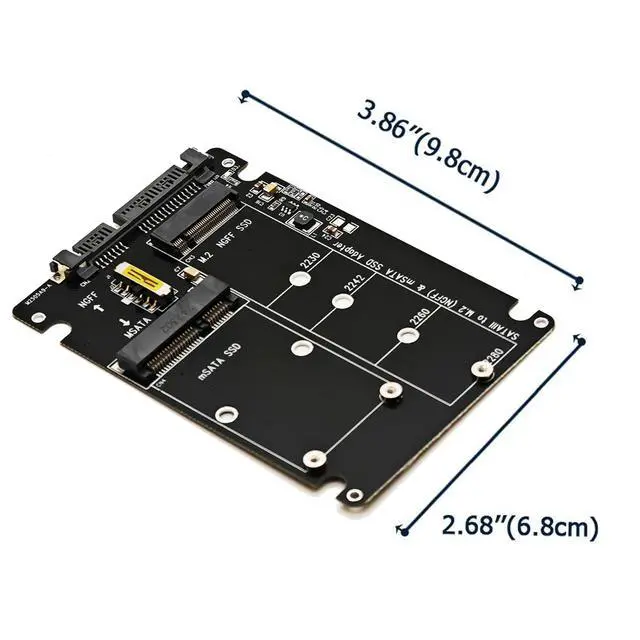 Alt view image 3 of 6 - 2-in-1 M.2 SATA to USB Type C Adapter - Supports mSATA and NGFF B Key SATA III SSD