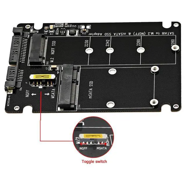Alt view image 2 of 6 - 2-in-1 M.2 SATA to USB Type C Adapter - Supports mSATA and NGFF B Key SATA III SSD