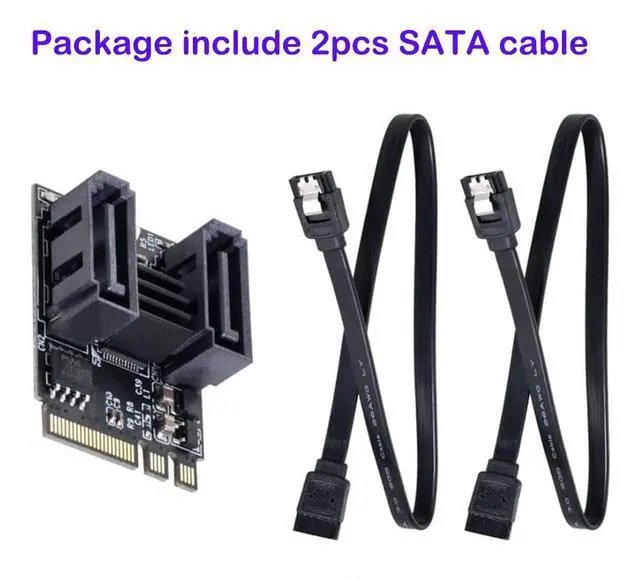 Alt view image 4 of 5 - M.2 NGFF Key A+E to Dual SATA 3.0 Ports Adapter Extension Card Chipset JMB582(Only Fit A-Key or E-Key WiFi Port)