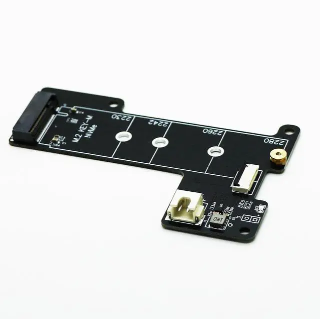 Alt view image 2 of 5 - M.2 NVMe to PCIe 16pin FPC Adapter Card with Heatsink for Raspberry Pi 5 (Support 2230,2242,2280 SSD)