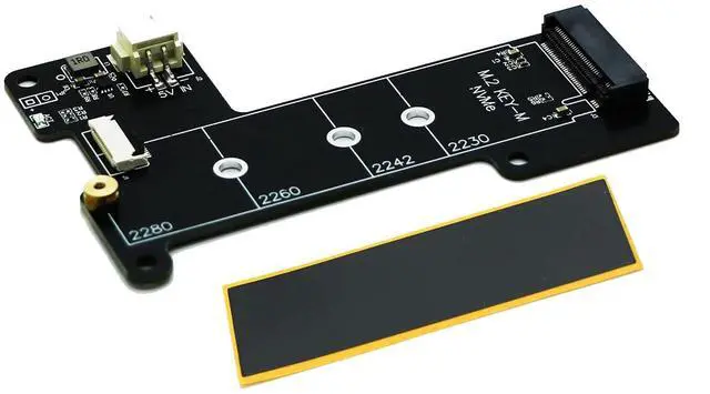 Main image of M.2 NVMe to PCIe 16pin FPC Adapter Card with Heatsink for Raspberry Pi 5 (Support 2230,2242,2280 SSD)