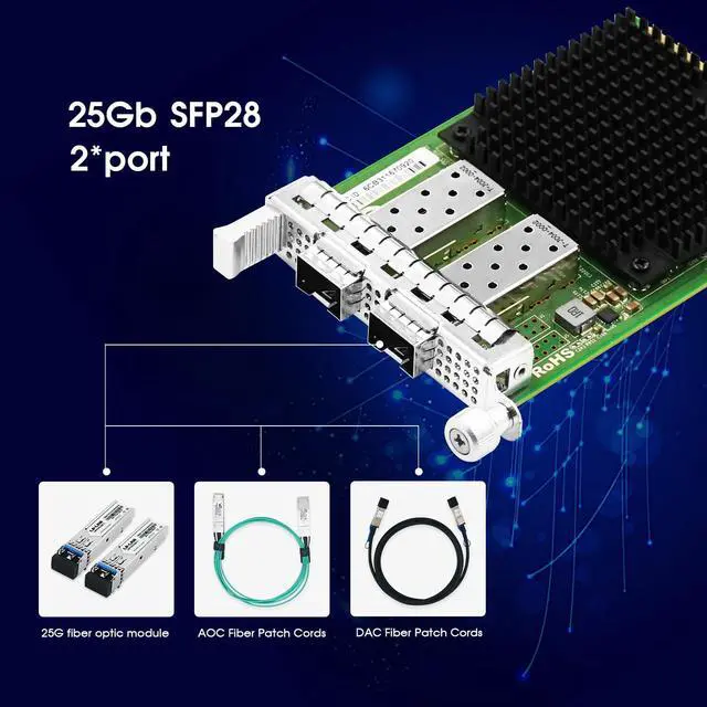 Alt view image 3 of 7 - OCP3.0 Dual-Port 25G SFP28 Ethernet Network Adapter