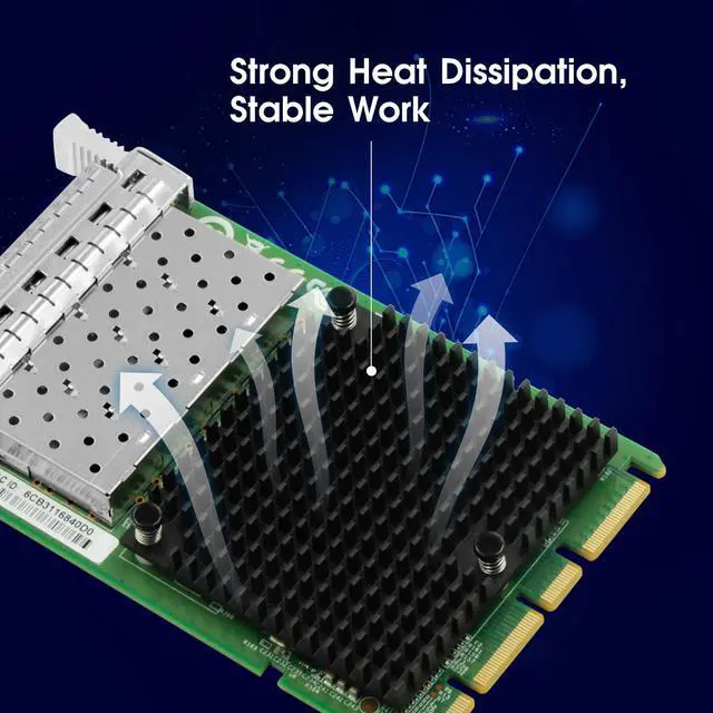Alt view image 3 of 6 - OCP 3.0 Quad-Port Mezzanine 10G SFP+ Ethernet Network Adapter