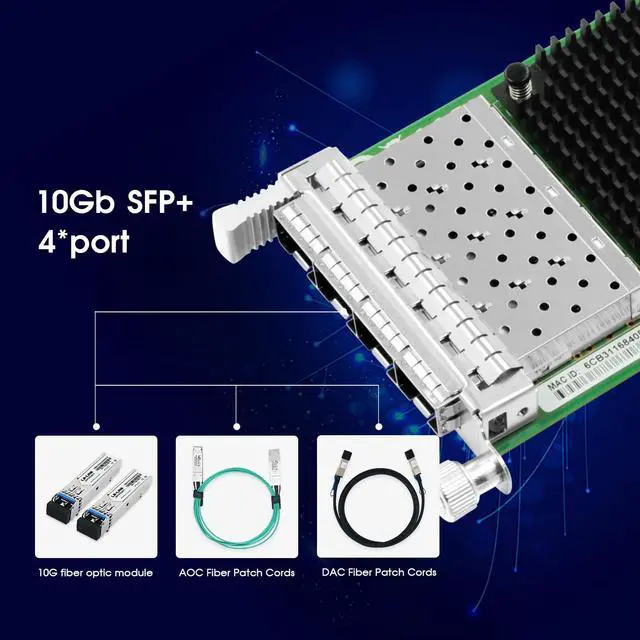 Alt view image 6 of 6 - OCP 3.0 Quad-Port Mezzanine 10G SFP+ Ethernet Network Adapter