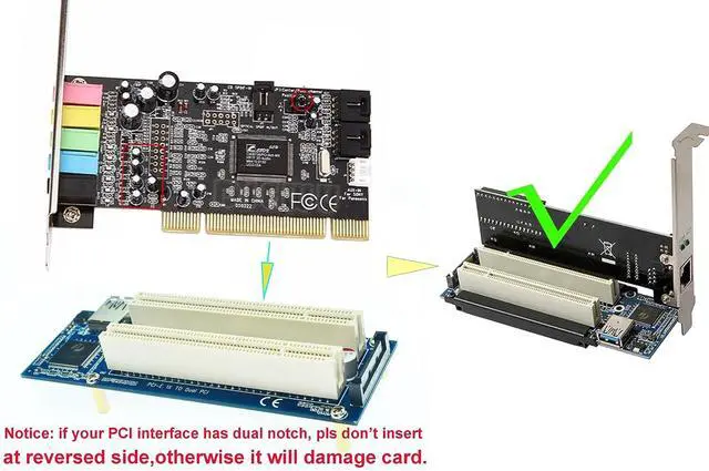 Alt view image 3 of 6 - PCI-E X1 to Dual PCI Adapter Card with Low Profile Bracket | 60cm USB Cable,Chipset: ASM1083,Support PCI Lan/USB/Audio/Video Card
