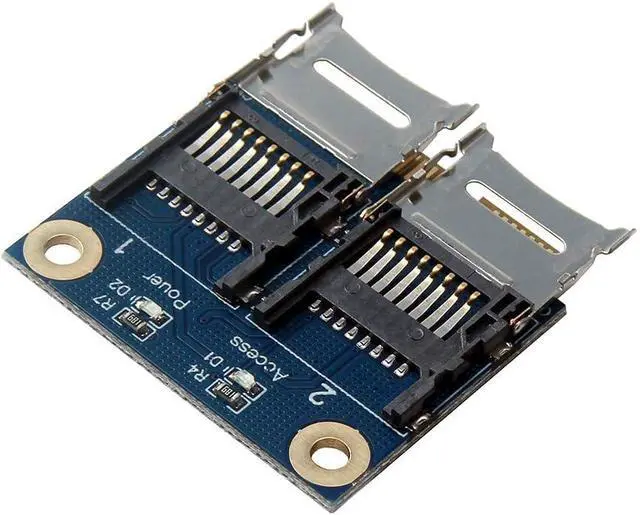 Alt view image 2 of 5 - Dual Micro SDXC SDHC SD to Mini PCI-e Adapter Card with Half Bracket