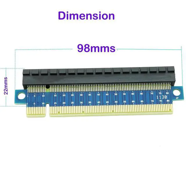 Alt view image 3 of 4 - PCIe 16x Riser Card,PCI-e Express 3.0 16X Male to Female Extension Card for GPU Graphics Card(180Degree 2.2CM Height)