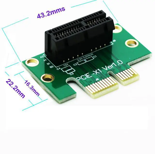 Alt view image 2 of 5 - PCI-E PCIe Express 1X Riser Extension Card Angled