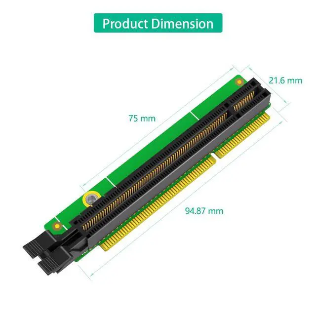 Alt view image 4 of 7 - PCIe 16x Riser Card, PCI-e Express 16x Riser Card, 5C50W00877 Network Adapter Card Replacement for Tiny6 P340 P350 M90Q P620 P1000