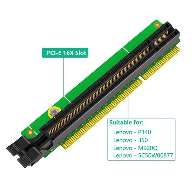 Alt view image 3 of 7 - PCIe 16x Riser Card, PCI-e Express 16x Riser Card, 5C50W00877 Network Adapter Card Replacement for Tiny6 P340 P350 M90Q P620 P1000
