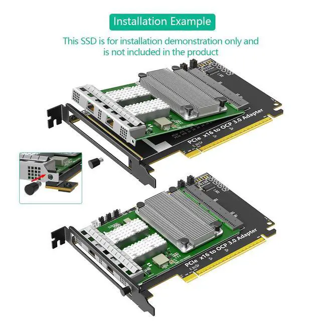 Alt view image 5 of 7 - PCI-e Express 5.0 16x to Gen-Z 4C+ SFF-TA-1002 Adapter Card,Support OCP NIC 3.0 Network CardCompatible with Intel X710 I350 E810