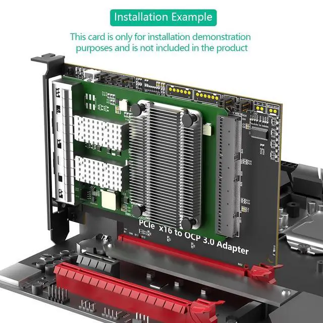 Alt view image 6 of 7 - PCI-e Express 5.0 16x to Gen-Z 4C+ SFF-TA-1002 Adapter Card,Support OCP NIC 3.0 Network CardCompatible with Intel X710 I350 E810