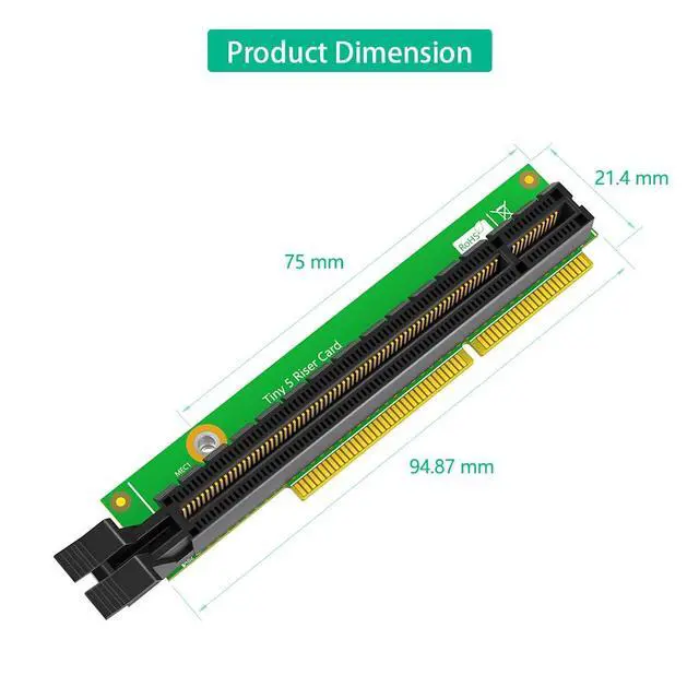 Alt view image 4 of 7 - PCI-E 16X Riser Card, Replacement Expansion Card, Compatible with Lenovo ThinkCentre M920q M920x M910x M720q ThinkStation P330 Tiny5 PCIE16 01AJ940 (Without Back Plate)