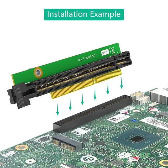 Alt view image 5 of 7 - PCI-E 16X Riser Card, Replacement Expansion Card, Compatible with Lenovo ThinkCentre M920q M920x M910x M720q ThinkStation P330 Tiny5 PCIE16 01AJ940 (Without Back Plate)