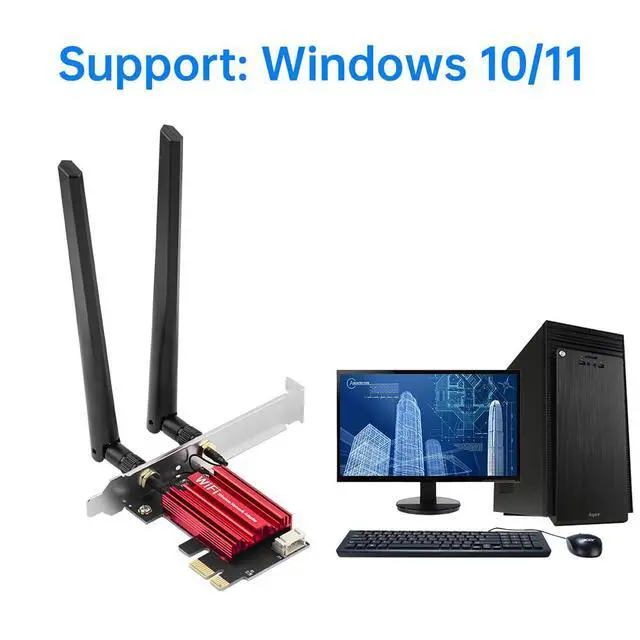Alt view image 4 of 7 - AC1200 PCIe WiFi Card Bluetooth 5.1, Dual Band Desktop Adapter Win10/11 | RTL8822CE Low-Latency Gaming, Buffer-Free 4K Streaming, Bluetooth Peripherals & Multi-Device StableGamers' & Office Choice
