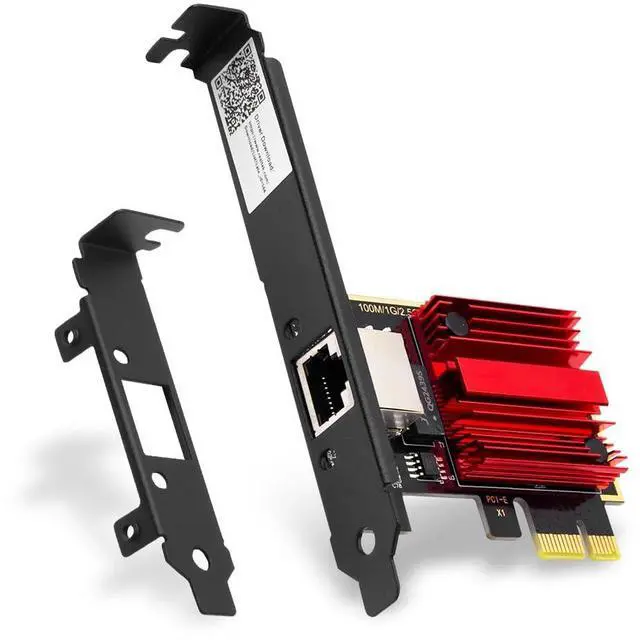 Main image of 2.5G Ethernet PCIe Card RTL8125 Gaming NAS Server SFF PC Windows | 2500Mbps 2.5G wired speed, 2.5x faster Gigabit, RTL8125, full/Low-profile brackets, Fits PCIe x1/x4/x8/x16, Win7-11 & Linux