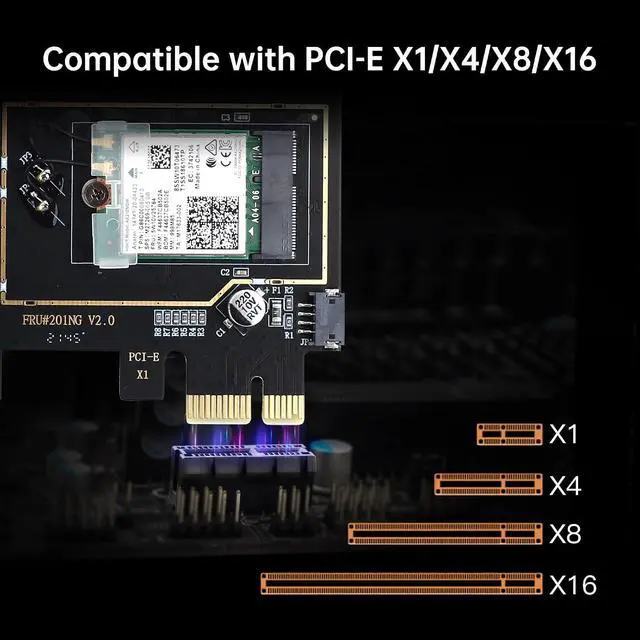 Alt view image 4 of 7 - AX210 WiFi 6E Card for Desktop, PCIe Wireless Network Card with Bluetooth 5.3, AX5400 Tri-Band, OFDMA & MU-MIMO, Ultra-Low Latency, WPA3, Low-Profile Bracket, for Windows 10/11