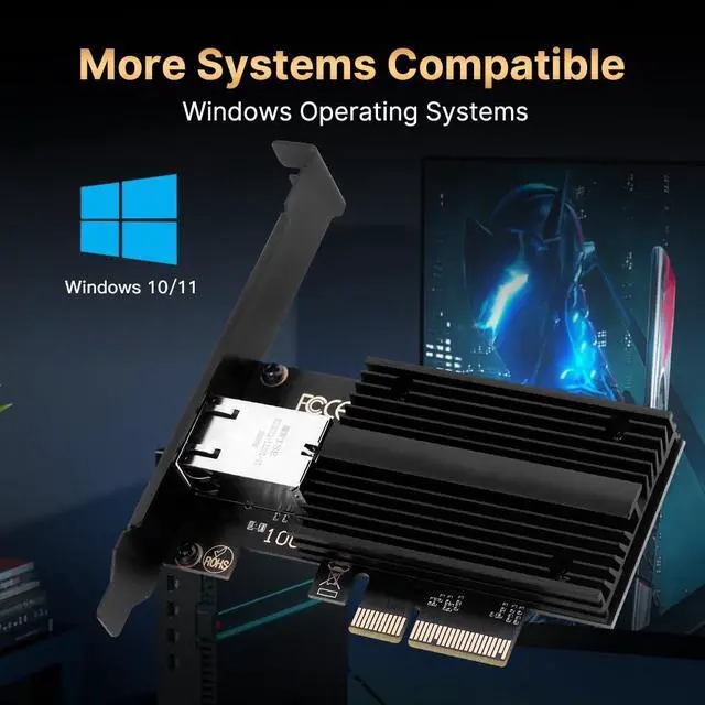 Alt view image 4 of 7 - 10Gbps PCIe Network Card Marvell AQC113 NAS Server Gaming Windows 10/11 | Hardware offload reduces CPU, Eliminates Wi-Fi jitter for gaming, 10x faster file transfers, Fits 1U servers & mini PCs