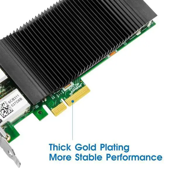 Alt view image 4 of 5 - Gigabit Network Card with 1ntel I350 Chip,Dual-RJ45 PoE+ Ports PCI Express v2.1 x4 Ethernet Adapter Support Linux/Windows/Windows Xp/VMware