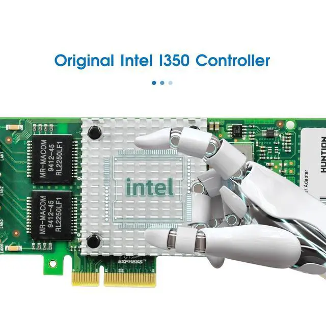 Alt view image 2 of 5 - PCIe x4 Dual-Port Gigabit Ethernet Network Adapter