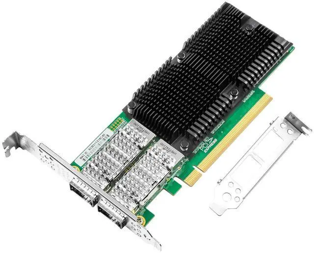 Main image of 100Gb Network Card with Intel E810-CAM2 Chip,Dual-QSFP28 Ports PCI Express Ethernet Nic Adapter Support Windows Server/Linux/VMware,Compare to 1ntel E810-CQDA2