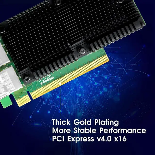 Alt view image 3 of 6 - 100Gb Network Card with Intel E810-CAM2 Chip,Dual-QSFP28 Ports PCI Express Ethernet Nic Adapter Support Windows Server/Linux/VMware,Compare to 1ntel E810-CQDA2