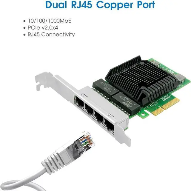 Alt view image 2 of 5 - PCIe x4 Quad-Port Copper Gigabit Ethernet Network Adapter
