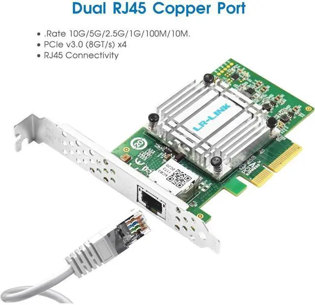 Alt view image 2 of 2 - PCIe 3.0 x4 Single-Port 10G Copper Ethernet Network Adapter