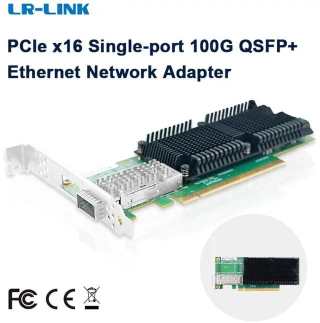 Alt view image 3 of 3 - PCIe x16 Single-Port 100G QSFP28 Ethernet Network Adapter (1ntel E810)