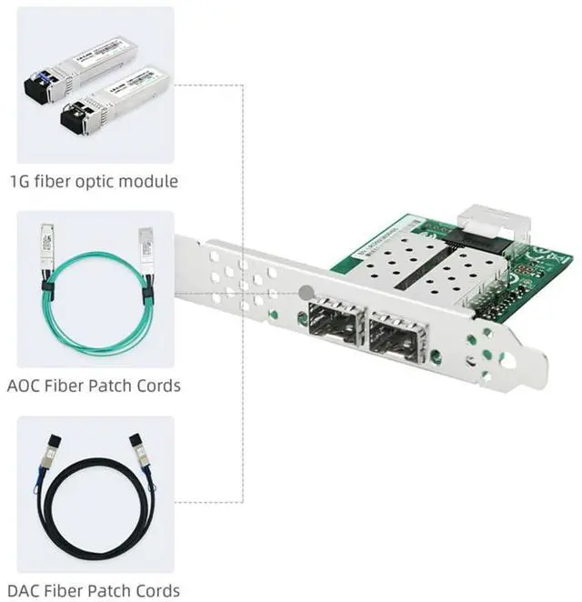 Alt view image 4 of 6 - Mini PCIe Dual-Port SFP Gigabit Ethernet Network Adapter (1ntel I350)