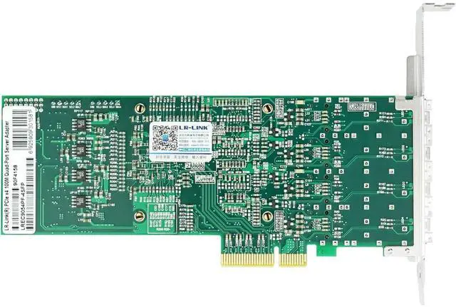 Alt view image 4 of 4 - PCIe x4 Quad-Port 100M Fiber SFP Ethernet Network Adapter (1ntel I350)