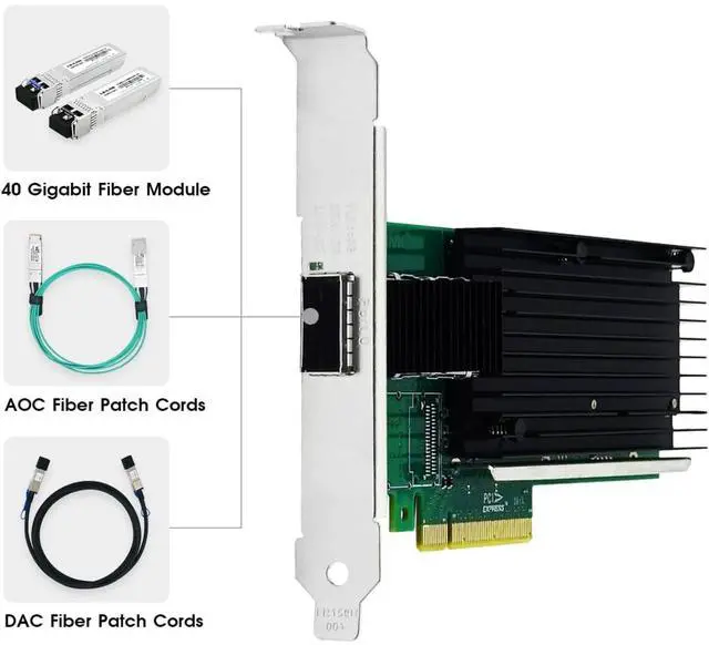 Alt view image 3 of 5 - PCIe v3.0 x8 Single-Port 40 Gigabit Server Ethernet Adapter (1ntel XL710)