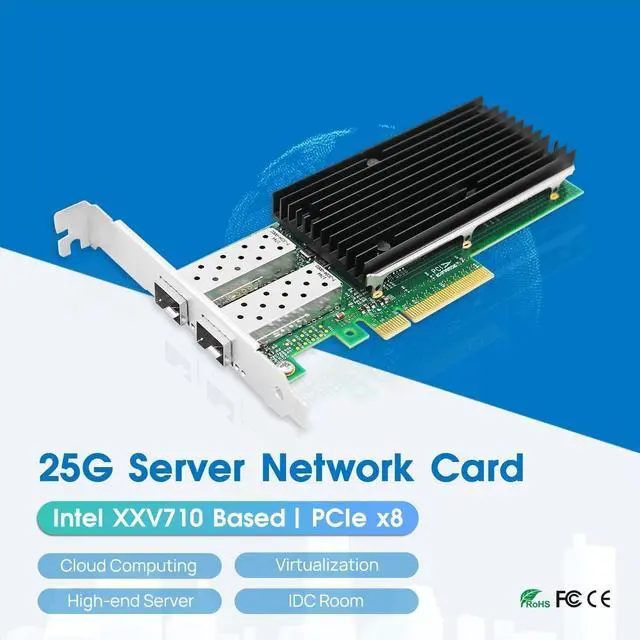 Alt view image 3 of 6 - PCIe x8 Dual-Port 25G SFP28 Ethernet Server Adapter (1ntel XXV710)