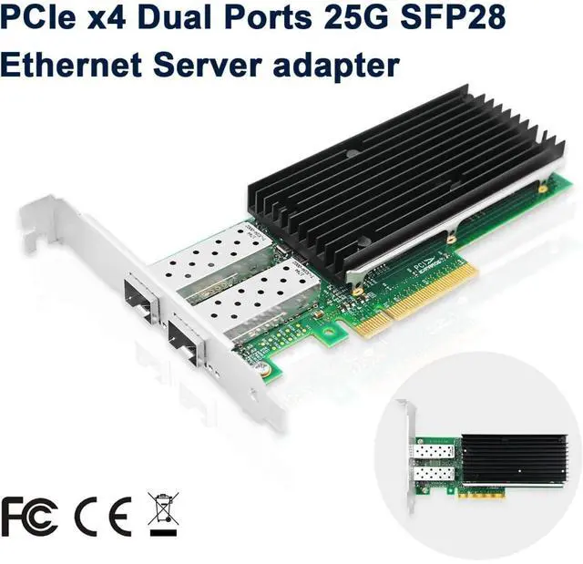 Alt view image 6 of 6 - PCIe x8 Dual-Port 25G SFP28 Ethernet Server Adapter (1ntel XXV710)