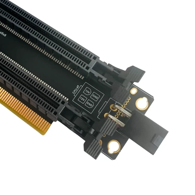 Alt view image 5 of 6 - PCI-e 4.0 16X to 2 Ports PCIe 8X/16X Expansion Card,PCIe Bifurcation x16 to x8x8 Split Card with ATX 4pin Power Cable